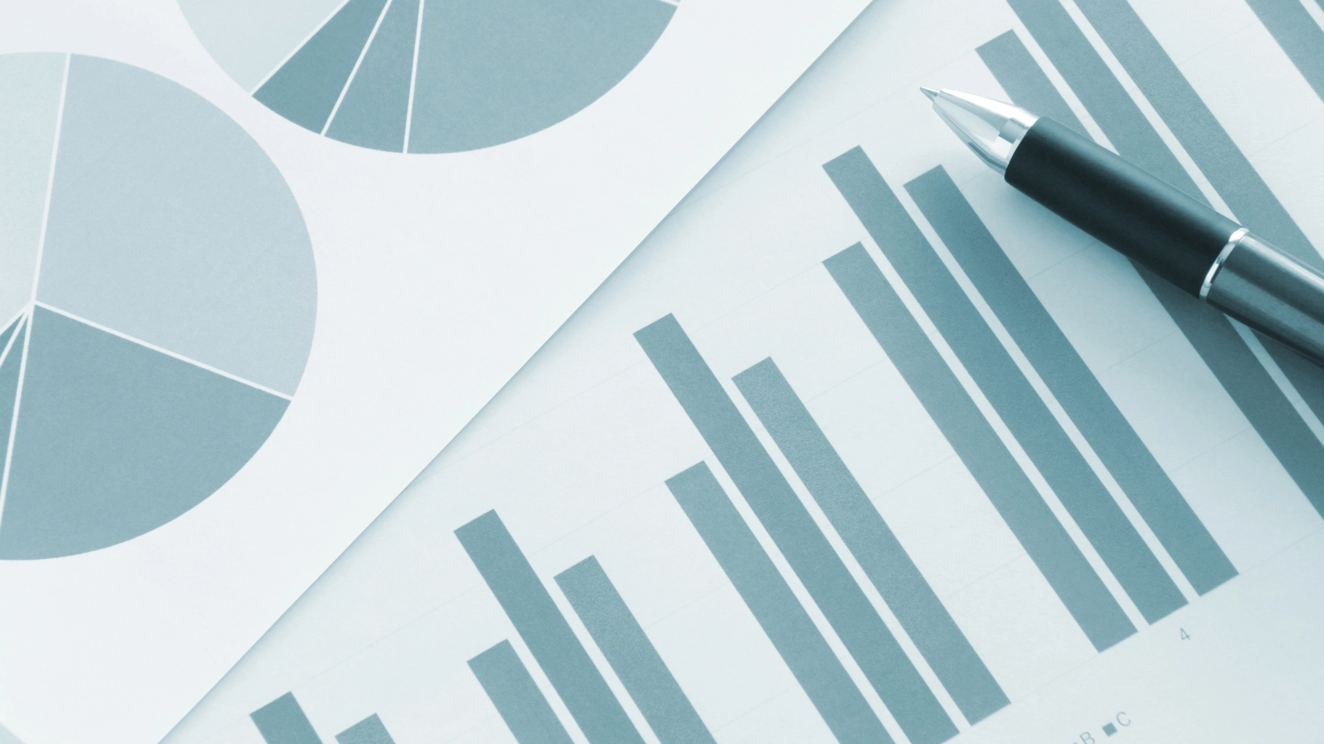 モノクロのグラフとペン