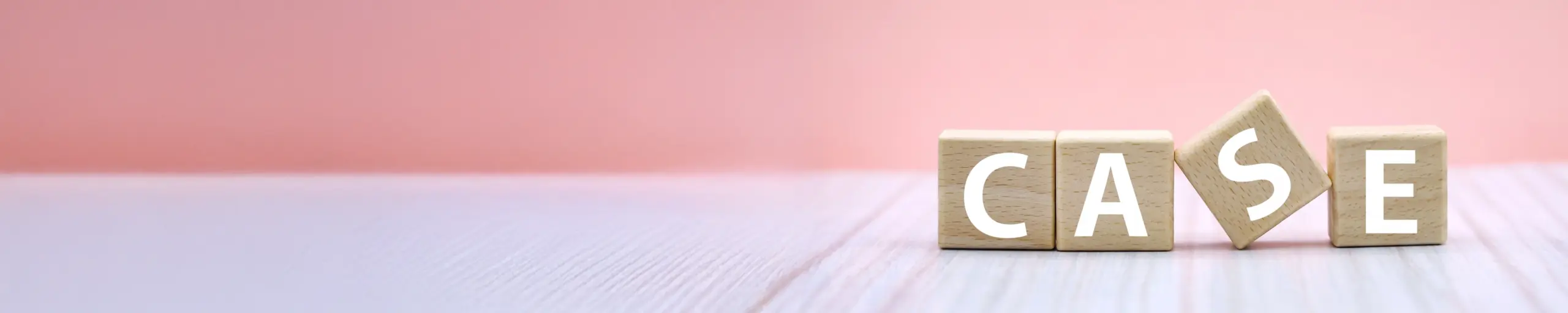 caseの文字の積み木