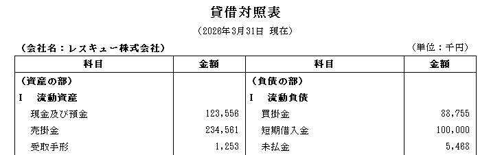 貸借対照表モデル_タイトル